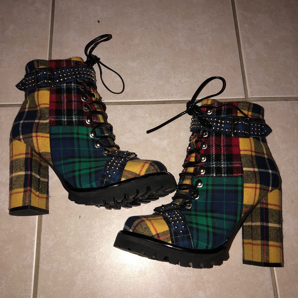 Jeffrey Campbell plaid platforms